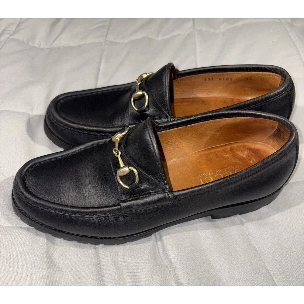 Gucci Horsebit Leather 1953 Loafers Sz 38 C